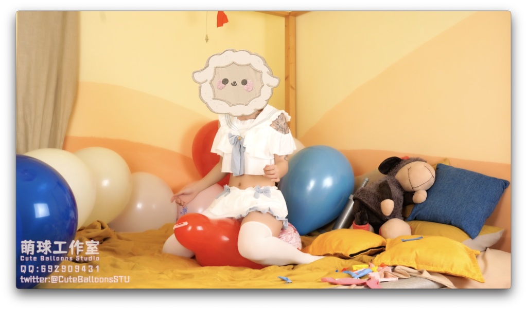 【オーダーメイド動画】悠香さんは風船でいっぱいの部屋で遊んでいます