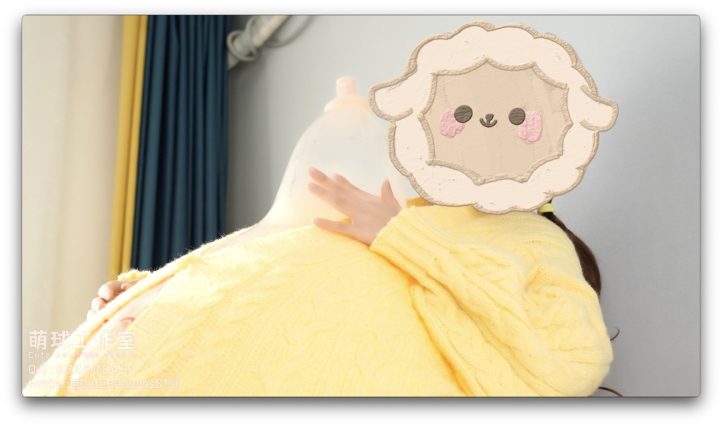 悠香の服の中に風船を入れ、R24Sを口で吹いて、限界まで破裂するまで