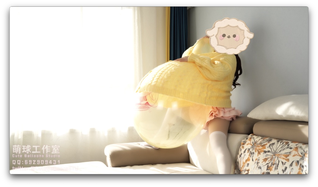 悠香の服の中に風船を入れ、R24Sを口で吹いて、限界まで破裂するまで