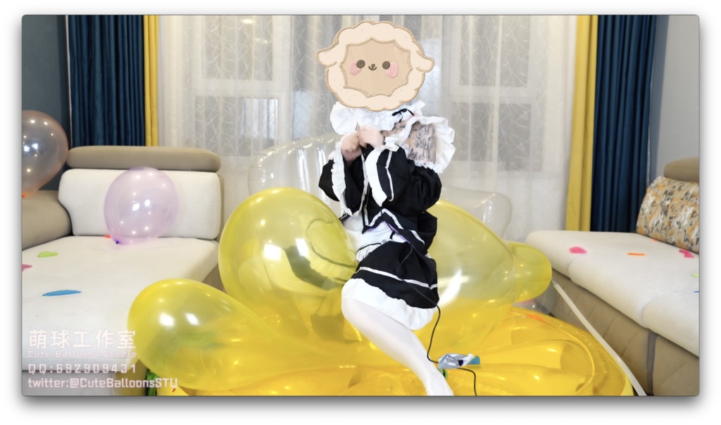 悠香リビングで異形の風船で部屋を埋めました(風船で74分POPで116分と超長時間)