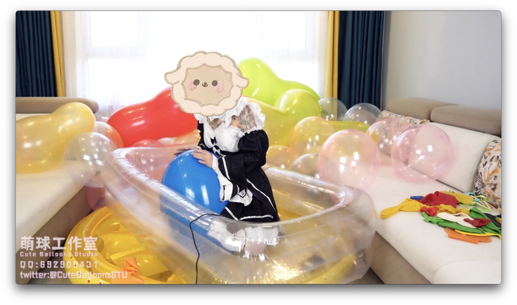 悠香リビングで異形の風船で部屋を埋めました(風船で74分POPで116分と超長時間)