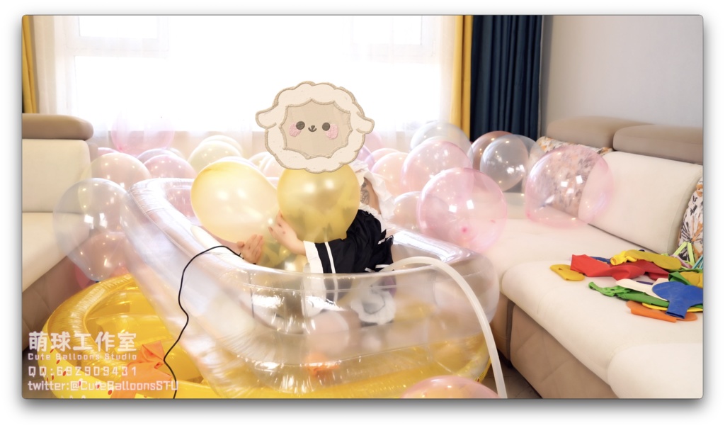 悠香リビングで異形の風船で部屋を埋めました(風船で74分POPで116分と超長時間)