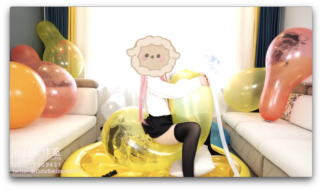 12個のCT32Lアニメプリント風船が破裂するまで充填されました。(空気充填部1.5時間、POP部2時間)