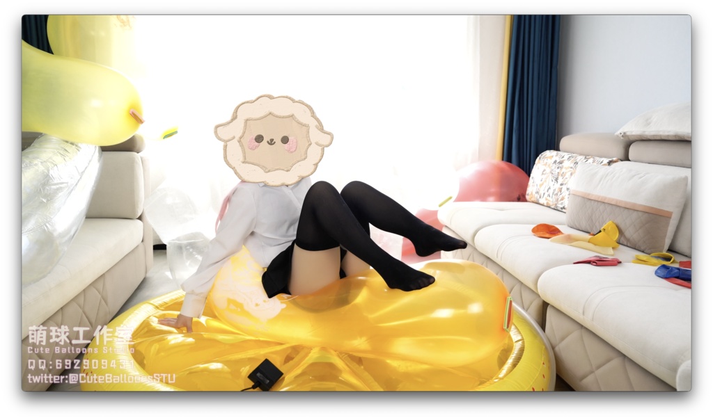 12個のCT32Lアニメプリント風船が破裂するまで充填されました。(空気充填部1.5時間、POP部2時間)