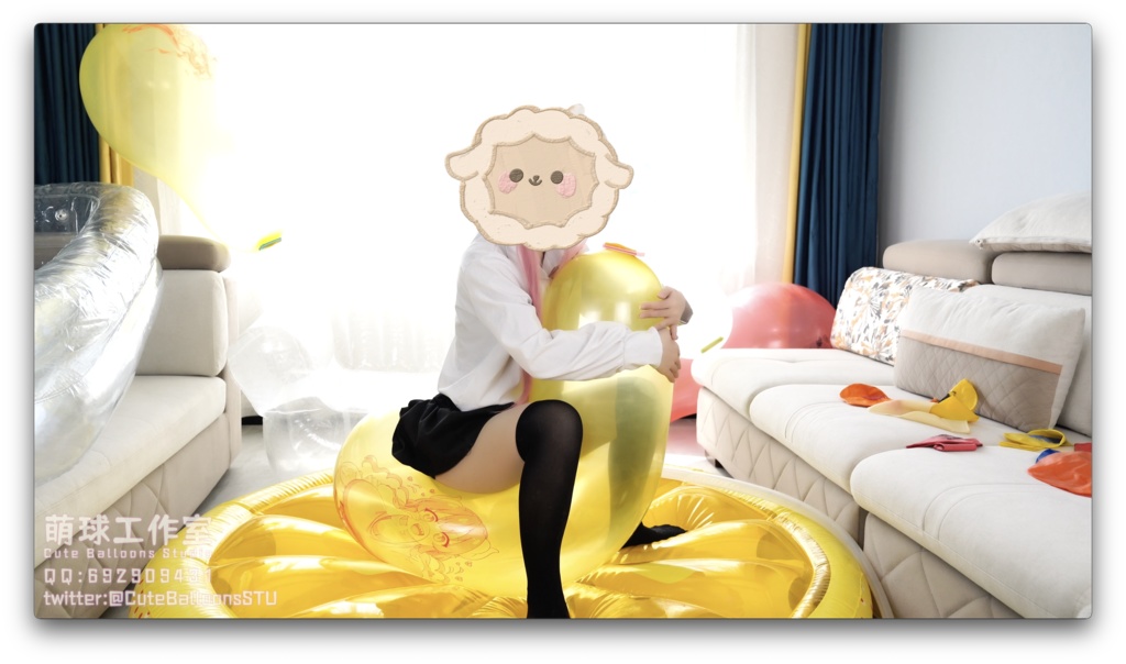 12個のCT32Lアニメプリント風船が破裂するまで充填されました。(空気充填部1.5時間、POP部2時間)