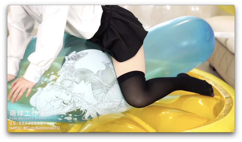 12個のCT32Lアニメプリント風船が破裂するまで充填されました。(空気充填部1.5時間、POP部2時間)