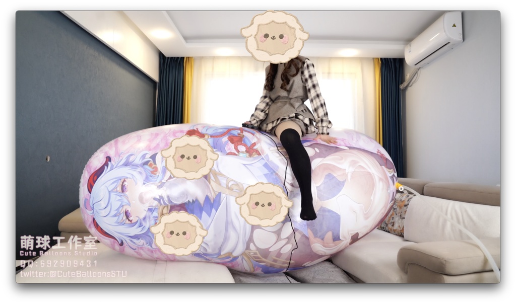 破裂するまで甘雨に空気を入れ続ける抱き枕