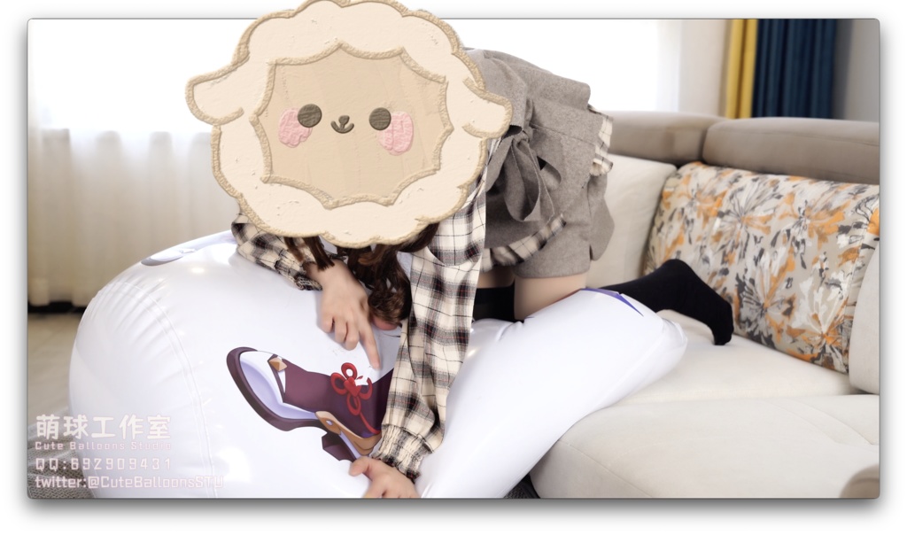 破裂するまで甘雨に空気を入れ続ける抱き枕