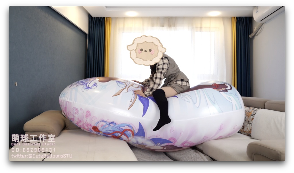 破裂するまで甘雨に空気を入れ続ける抱き枕