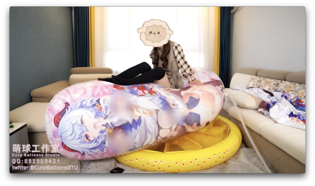 続編:修理された甘雨抱き枕は、完全に引き裂かれるまで空気を入れ続けた