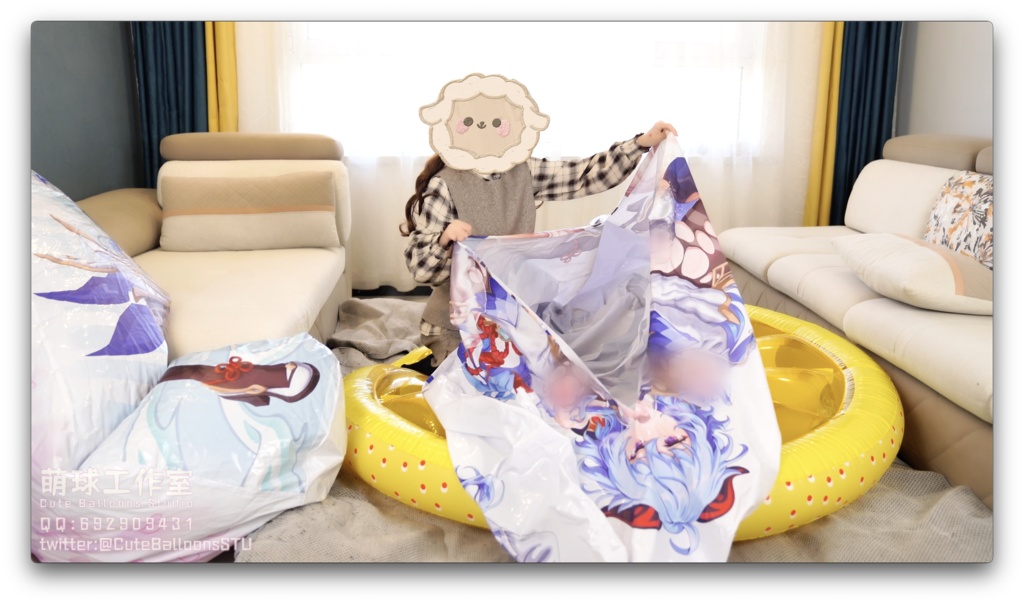 続編:修理された甘雨抱き枕は、完全に引き裂かれるまで空気を入れ続けた