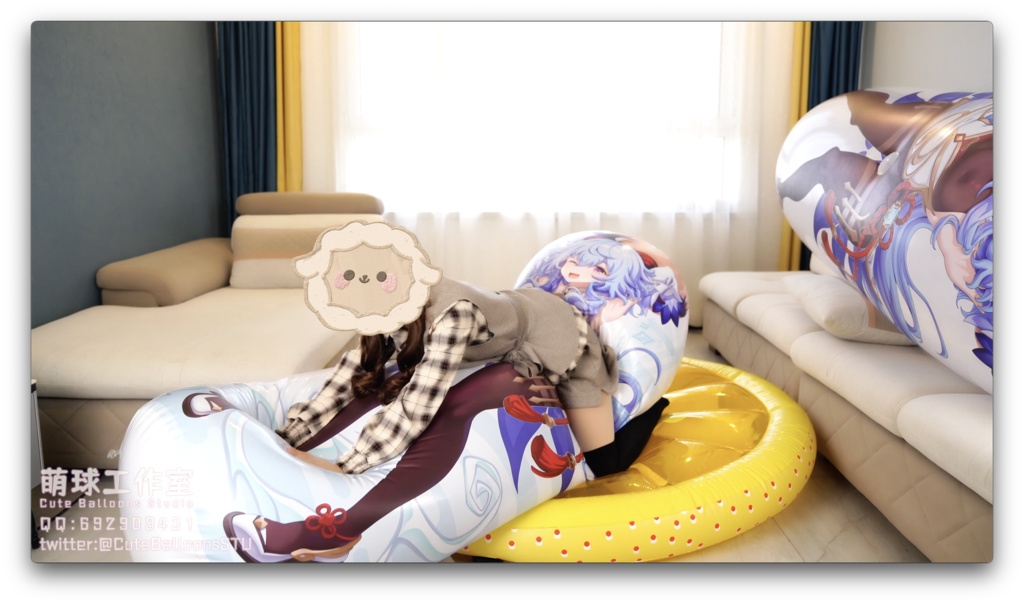 続編:修理された甘雨抱き枕は、完全に引き裂かれるまで空気を入れ続けた