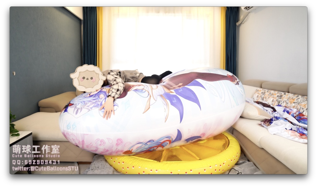 続編:修理された甘雨抱き枕は、完全に引き裂かれるまで空気を入れ続けた