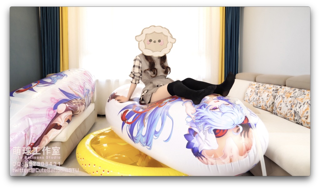 続編:修理された甘雨抱き枕は、完全に引き裂かれるまで空気を入れ続けた