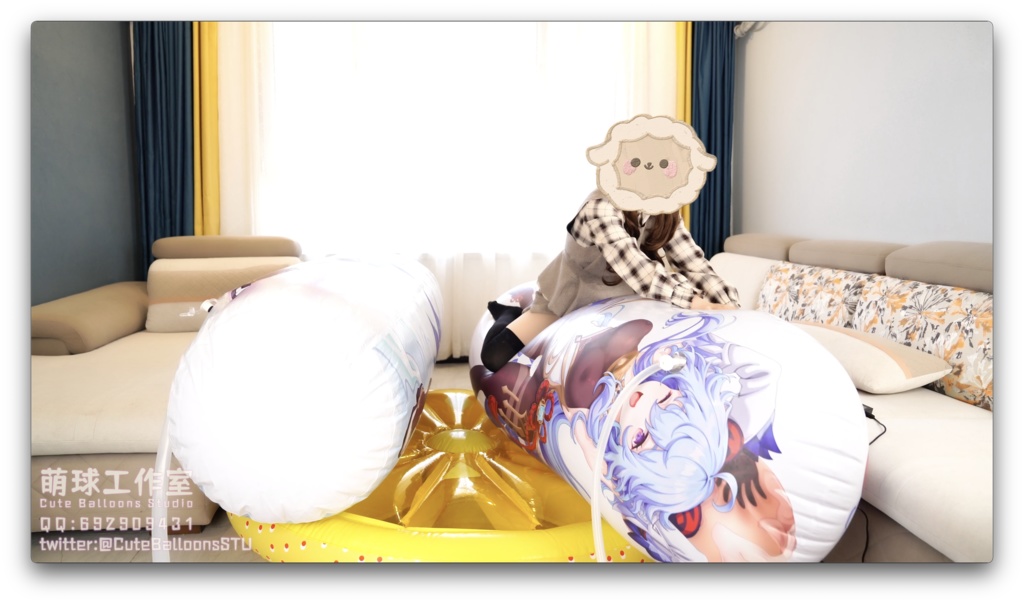 続編:修理された甘雨抱き枕は、完全に引き裂かれるまで空気を入れ続けた