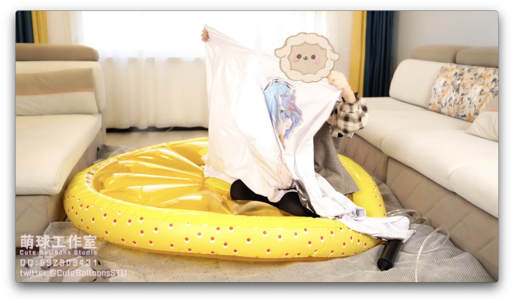 軟化したレム空気入り抱き枕は完全に破裂するまで空気を入れ続けた