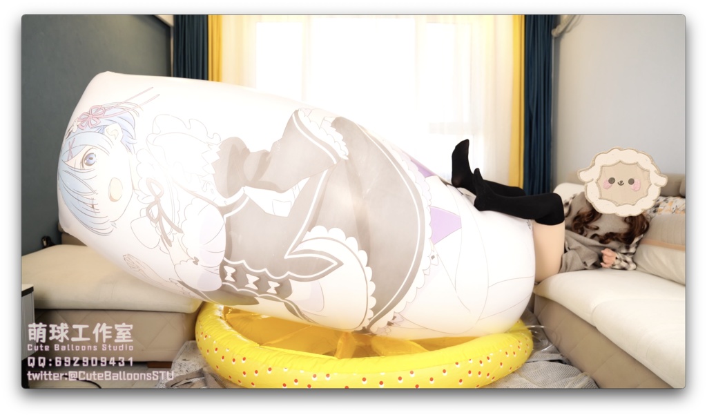 軟化したレム空気入り抱き枕は完全に破裂するまで空気を入れ続けた