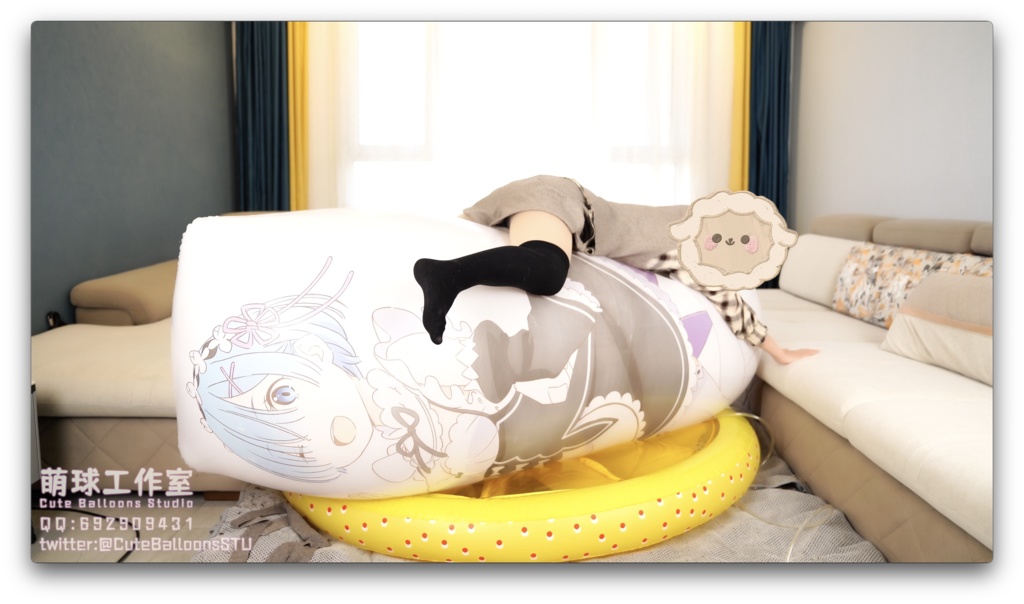 軟化したレム空気入り抱き枕は完全に破裂するまで空気を入れ続けた