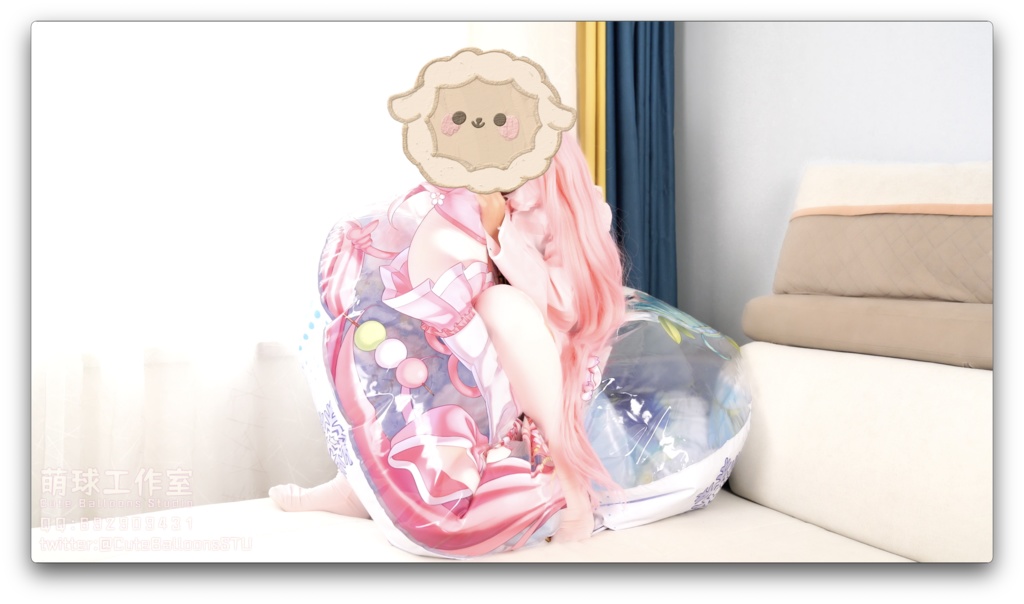 150 cm桜○ク 雪○クの浮き輪(口吹+騎乗)