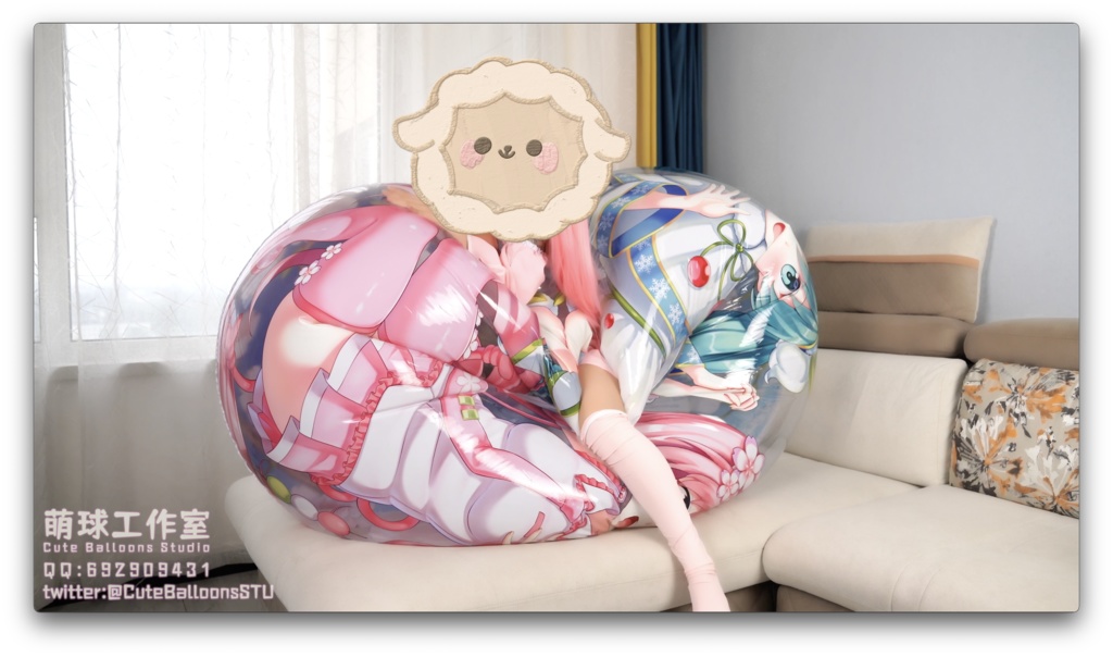 200 cm桜○ク 雪○クの浮き輪(口吹+くうきポンプ+騎乗)