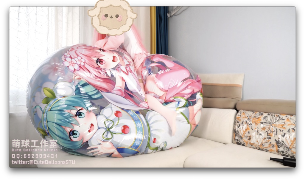 200 cm桜○ク 雪○クの浮き輪(口吹+くうきポンプ+騎乗)