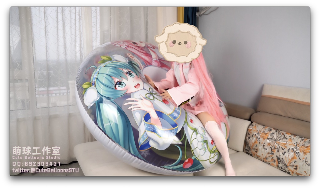 200 cm桜○ク 雪○クの浮き輪(口吹+くうきポンプ+騎乗)