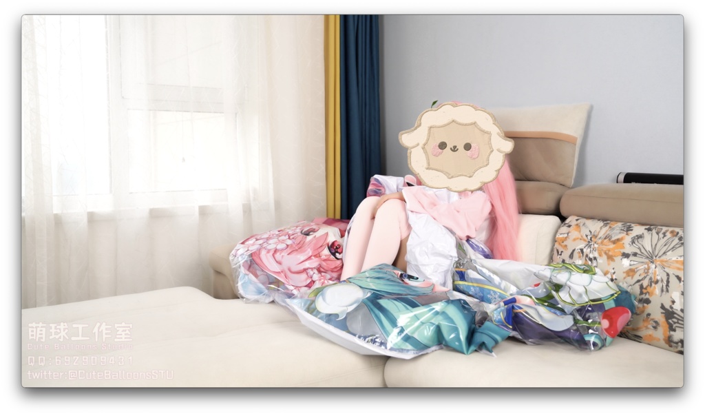 200 cm桜○ク 雪○クの浮き輪(口吹+くうきポンプ+騎乗)