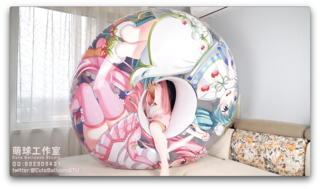 200 cm桜○ク 雪○クの浮き輪(口吹+くうきポンプ+騎乗)