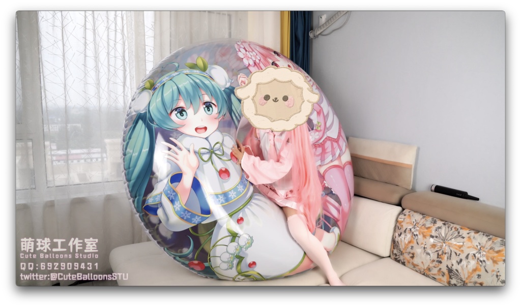 200 cm桜○ク 雪○クの浮き輪(口吹+くうきポンプ+騎乗)