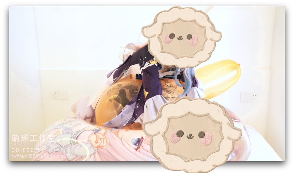 ここみが浮き輪に風船を吹いてお尻で爆発させる(R 24とR 27)