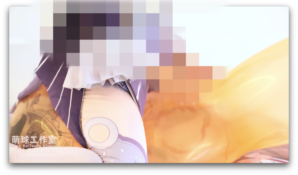 ここみが浮き輪に風船を吹いてお尻で爆発させる(R 24とR 27)