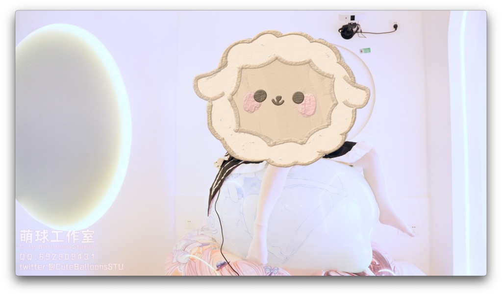 猫娘の浮き輪の上で大きな風船に極限まで空気を入れて、最後に破裂しました(72分超長時間)