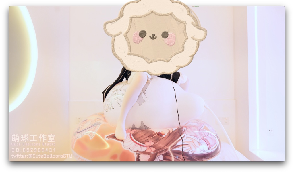 猫娘の浮き輪の上で大きな風船に極限まで空気を入れて、最後に破裂しました(72分超長時間)