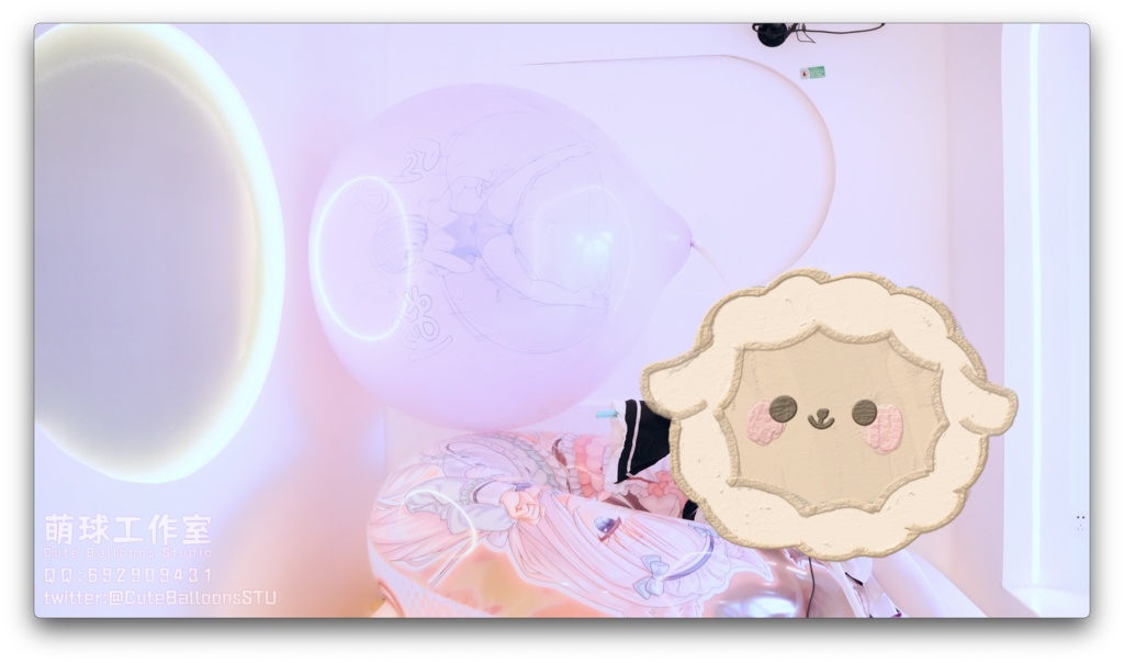 猫娘の浮き輪の上で大きな風船に極限まで空気を入れて、最後に破裂しました(72分超長時間)