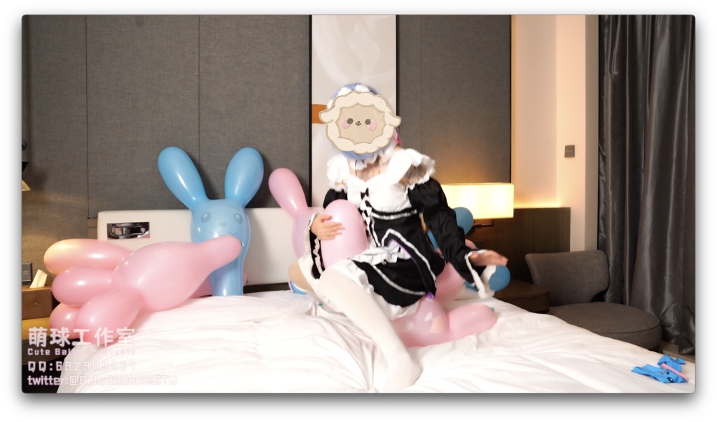 レムはウサギ型の風船を破裂させてしまった