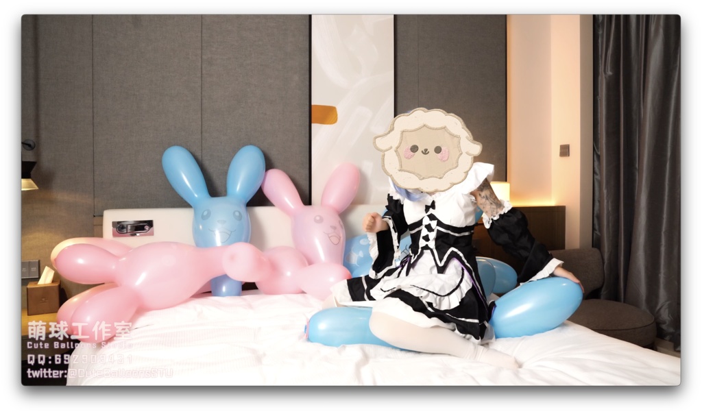 レムはウサギ型の風船を破裂させてしまった