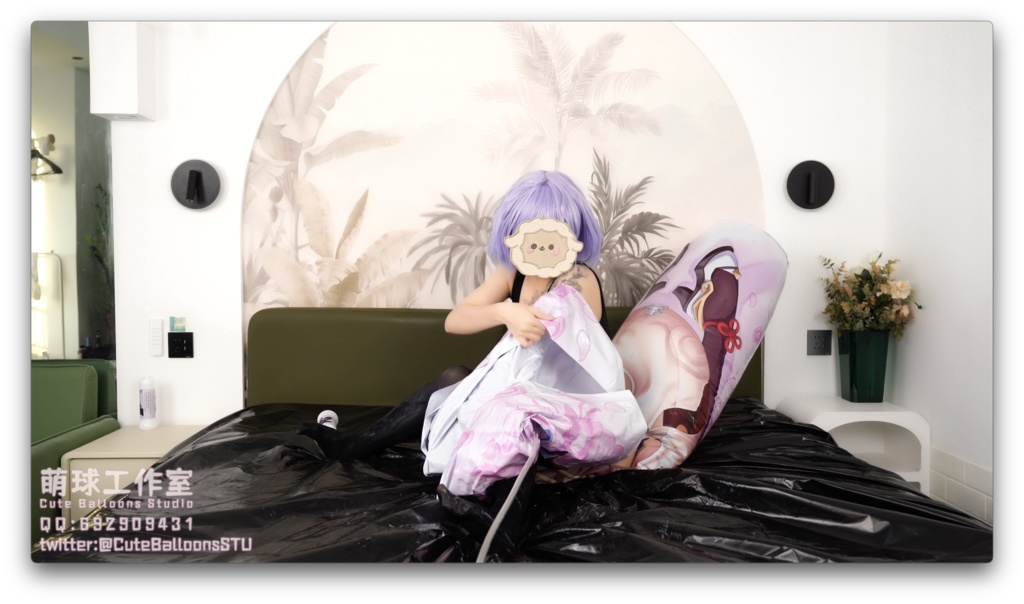 水着の粘液が甘雨抱き枕を破った