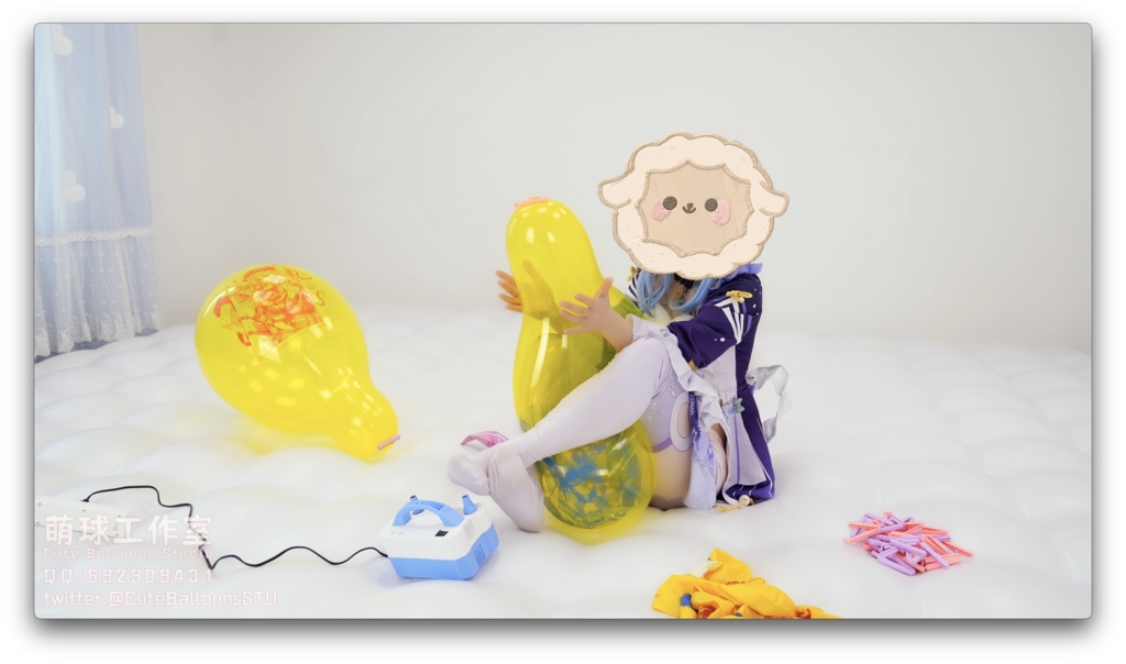 珊瑚宮心海がQL 16クリスタルイエローのアニメ風船を大量に破った(超長時間)
