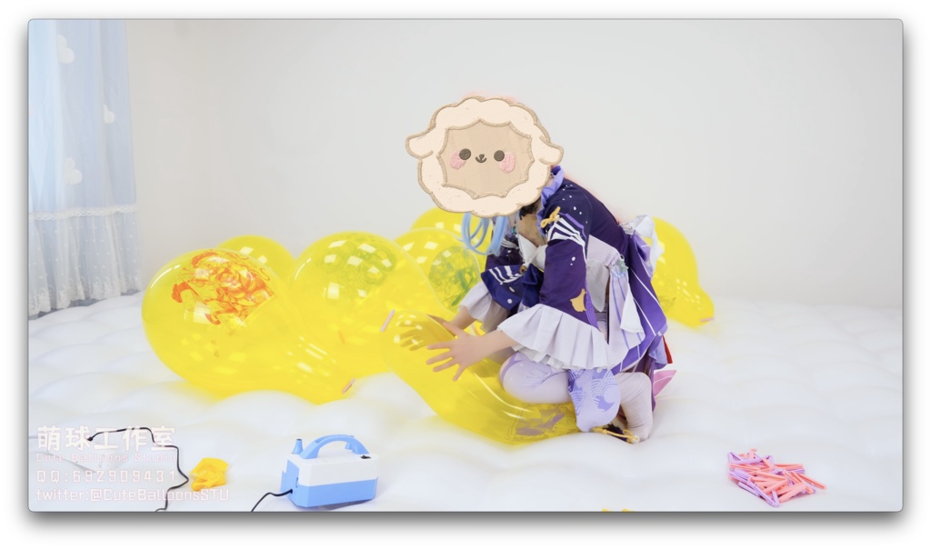 珊瑚宮心海がQL 16クリスタルイエローのアニメ風船を大量に破った(超長時間)