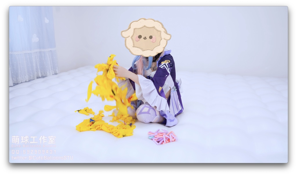 珊瑚宮心海がQL 16クリスタルイエローのアニメ風船を大量に破った(超長時間)