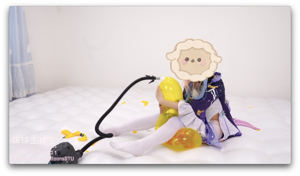 心海リモコンエアポンプ充填popQ 16クリスタルイエロー(風船が割れるまでお尻の下に風船を充填)(超長時間)