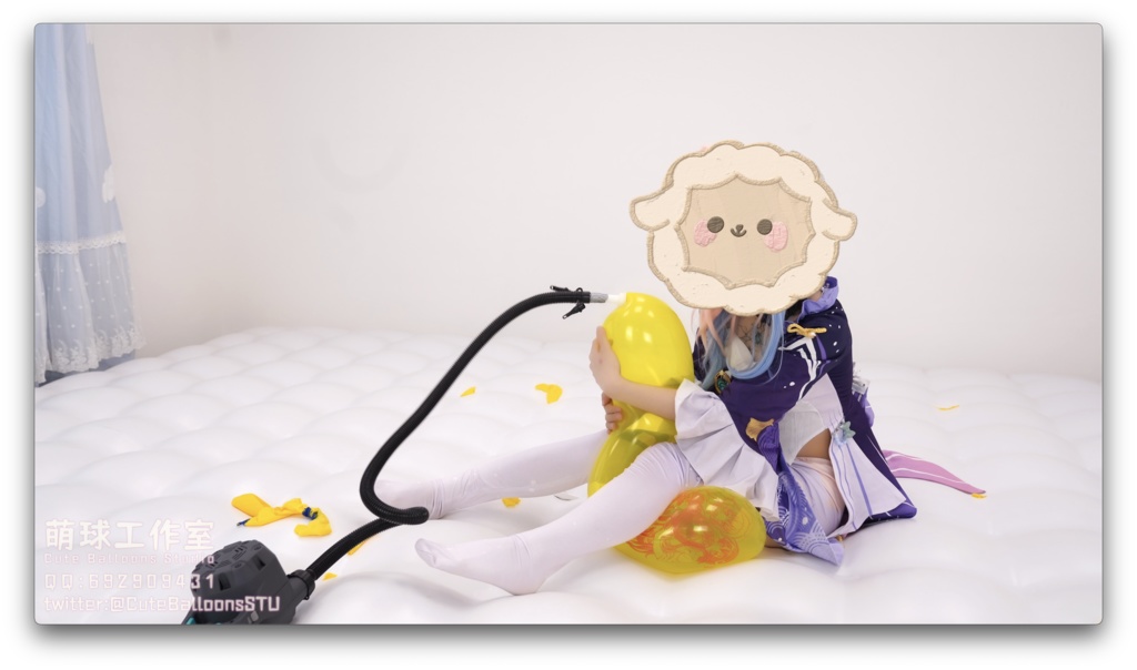 心海リモコンエアポンプ充填popQ 16クリスタルイエロー(風船が割れるまでお尻の下に風船を充填)(超長時間)