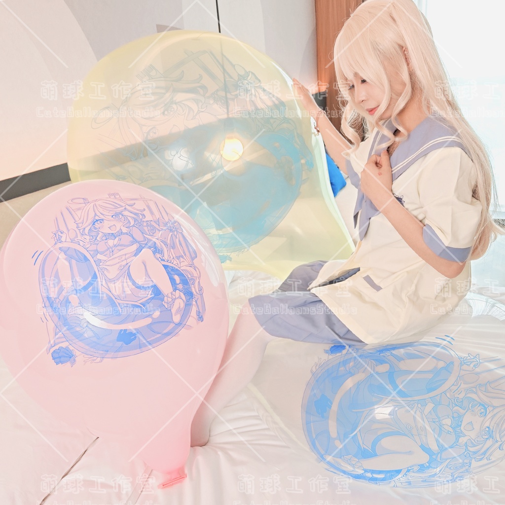 【現物】フリーナが風船で遊んでいます(青いインクです)