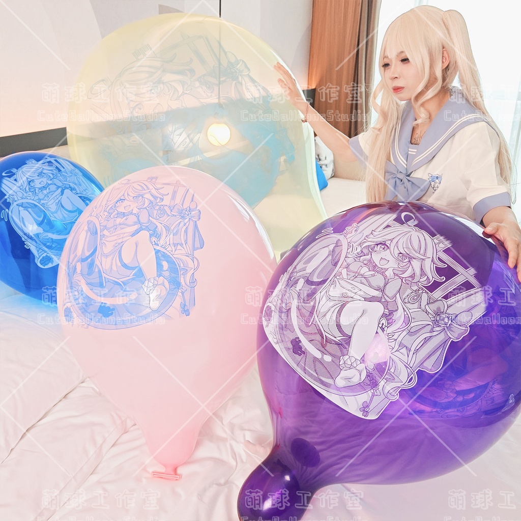 【現物】フリーナが風船で遊んでいます(白インキ、反転印刷)