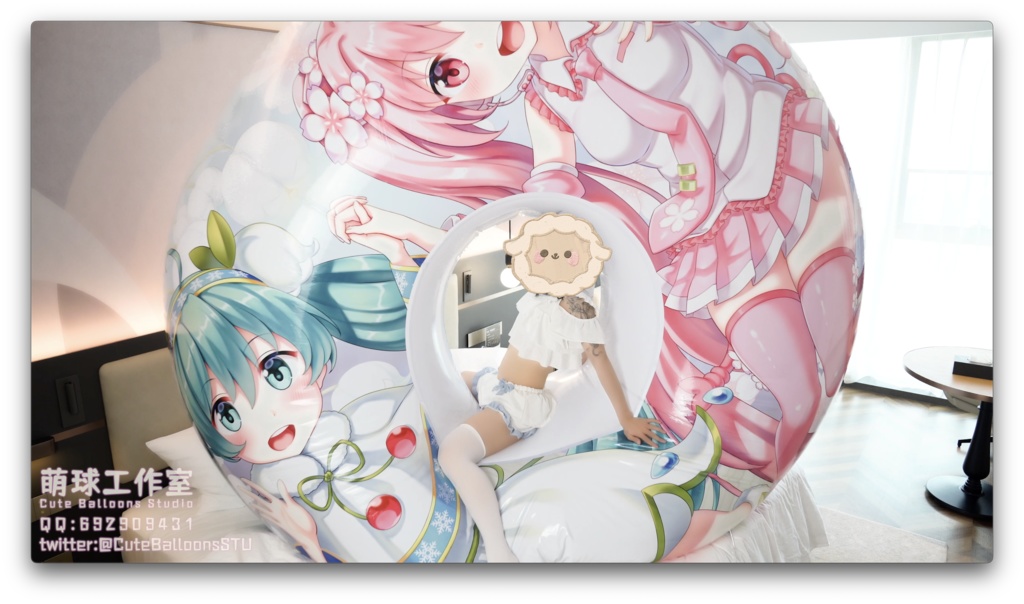 水着で300 cm初音泳輪をプレイ(動画 1時間45分)