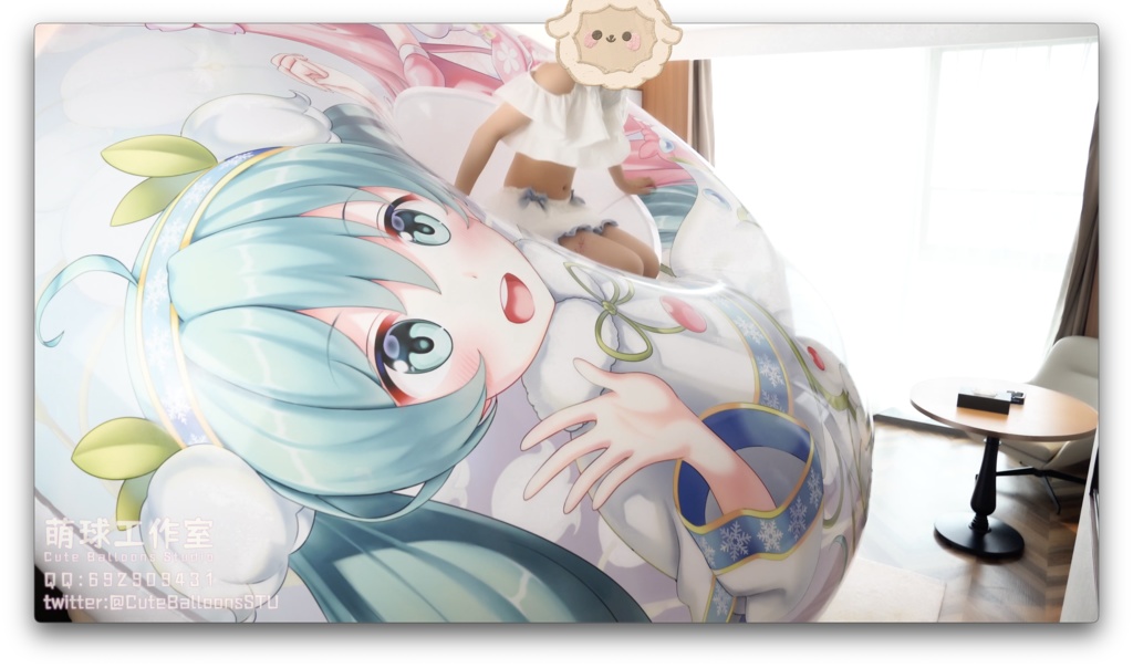 水着で300 cm初音泳輪をプレイ(動画 1時間45分)