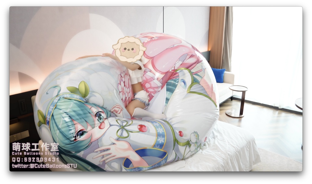 水着で300 cm初音泳輪をプレイ(動画 1時間45分)