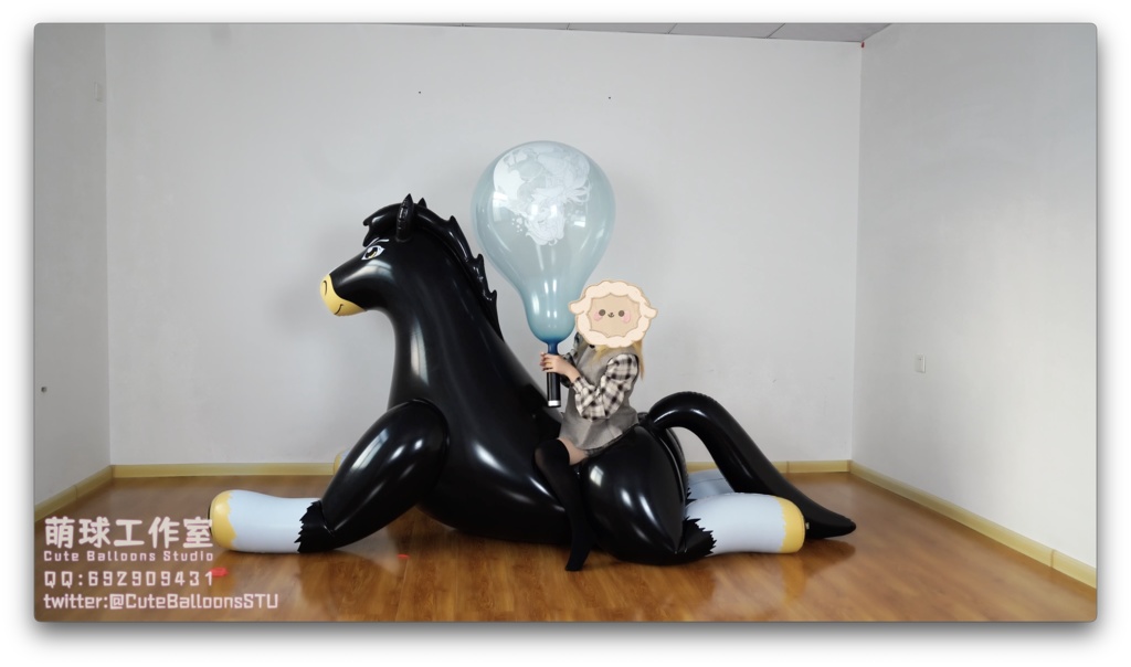 【カスタム】インフレータブルホースと小さなユニコーンの風船ポップ(動画)