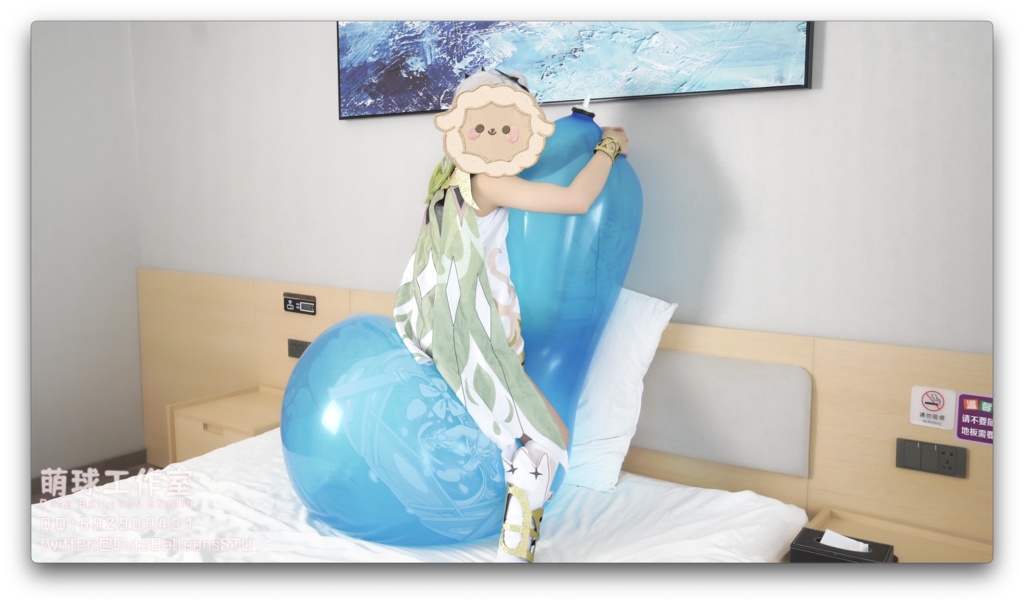 ナヒーダがR36Lを口で膨らませ続けて風船が破裂するまで