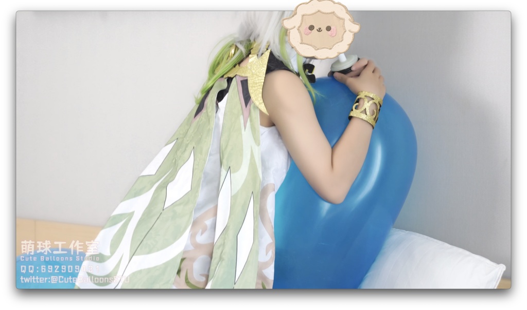 ナヒーダがR36Lを口で膨らませ続けて風船が破裂するまで